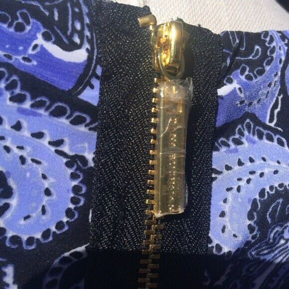 Dana Buchman Paisley Scoop Neck Sleeveless Tank Top Exposed Back Zipper Size XS - Picture 4 of 8